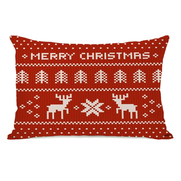 Multi One Bella Casa Merry Christmas Whimsical Tree Throw Pillow by OBC 18x 18 